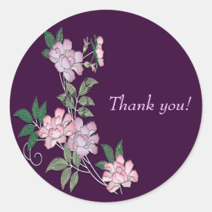 Delicate peonies elegant florale patroon Dankuwel Ronde Sticker