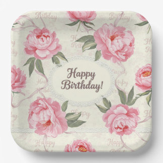 Delicate Peonies Shabby Chic beroemd gemaakt door  Papieren Bordje