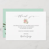 Delicate Peony bouquet zomerbruiloft bedankt Kaart (Voorkant / Achterkant)