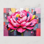 Delicate Peony in Abstracte stijl Feestdagenkaart (Voorkant)