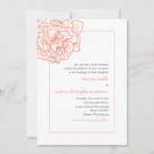 Delicate Peony Wedding Invitation Kaart (Voorkant)