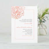 Delicate Peony Wedding Invitation Kaart (Staand voorkant)