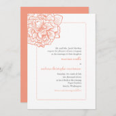 Delicate Peony Wedding Invitation Kaart (Voorkant / Achterkant)