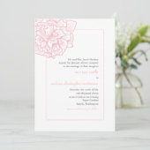 Delicate Peony Wedding Invitation Kaart (Staand voorkant)