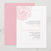 Delicate Peony Wedding Invitation Kaart (Voorkant / Achterkant)
