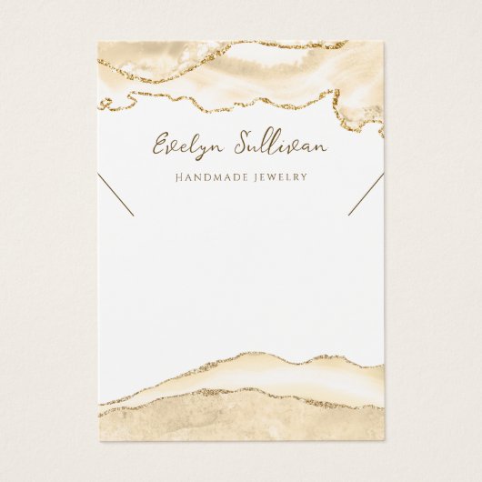 delicate perzik agaat ketting display kaart (Voorkant)