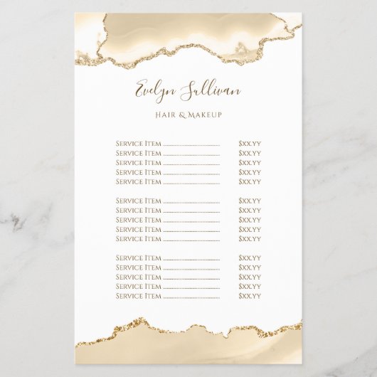 delicate perzik agaat prijslijst flyer (Voorkant)