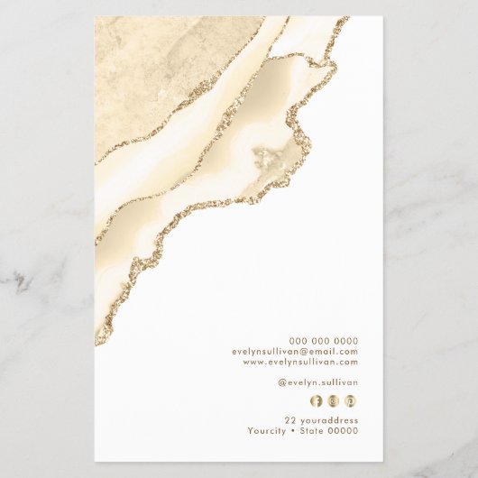 delicate perzik agaat prijslijst flyer (Achterkant)