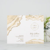 Delicate perzik agaat service menu brochure (Staand voorkant)