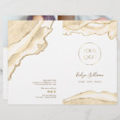 Delicate perzik agaat service menu brochure (Voorkant / Achterkant)