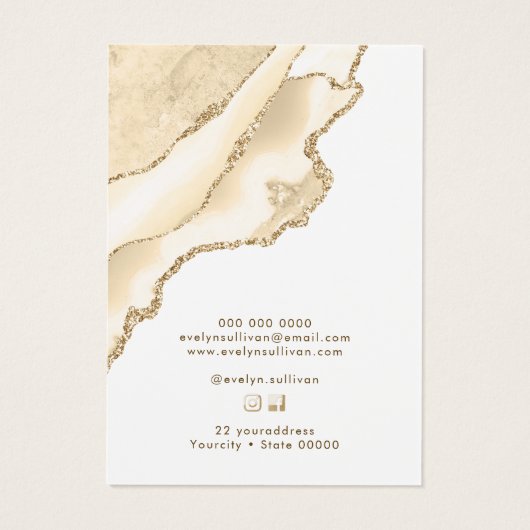 delicate perzik agaat sieraden display kaart (Achterkant)