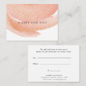 Delicate Perzik Bloemen Cadeaubon Visitekaartje (Voorkant / Achterkant)