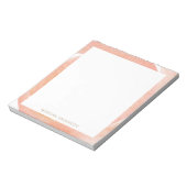 delicate perzik bloemige monogram notitieblok (Linkerzijde)