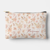 Delicate perzikkleur Waterverf Bloemen Cosmetisch Etui (Voorkant)