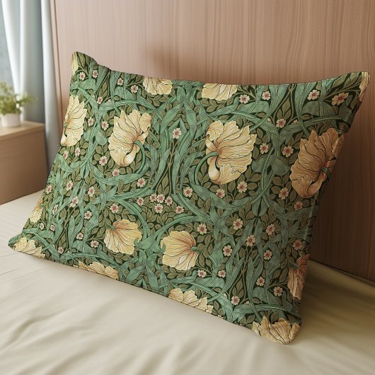 Delicate Pimpernel Green & Cream Pattern Morris Kussensloop