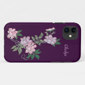 Delicate pinda's elegant florale patroon met naam Case-Mate iPhone case (Achterkant (horizontaal))