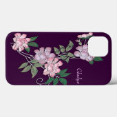 Delicate pinda's elegant florale patroon met naam Case-Mate iPhone case (Achterkant (horizontaal))