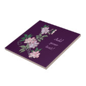 Delicate pinda's elegant floreel patroon met tekst tegeltje (Zijkant)