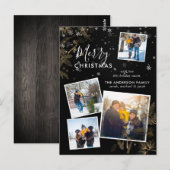 Delicate Pines Christmas 4 Photo Collage Kaart (Voorkant / Achterkant)