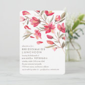 Delicate Pink Bloom Bridesmaids Luncheon Weddensch Kaart (Staand voorkant)