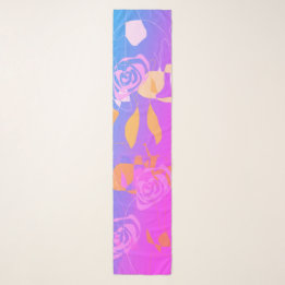 Delicate Pink Blue Purple Abstract Floral Scarf Sjaal