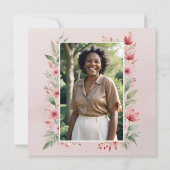 Delicate Pink Cherish Botanical Wildflower Funeral Kaart (Achterkant)