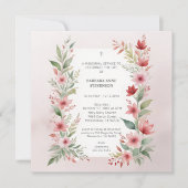 Delicate Pink Cherish Botanical Wildflower Funeral Kaart (Voorkant)