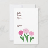 Delicate Pink Chrysanthemums Birthday Uitnodiging (Achterkant)