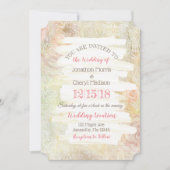 Delicate Pink en Beige Floral Wedding Invitation Kaart (Voorkant)