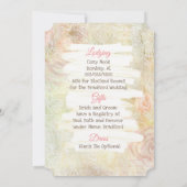 Delicate Pink en Beige Floral Wedding Invitation Kaart (Achterkant)