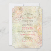 Delicate Pink en Beige Floral Wedding Invitation Kaart (Voorkant)
