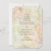 Delicate Pink en Beige Floral Wedding Invitation Kaart (Achterkant)