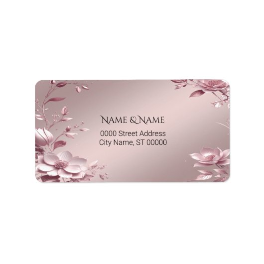 Delicate Pink Floral Address Label (Voorkant)