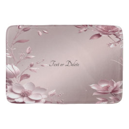 Delicate Pink Floral Bath Mat