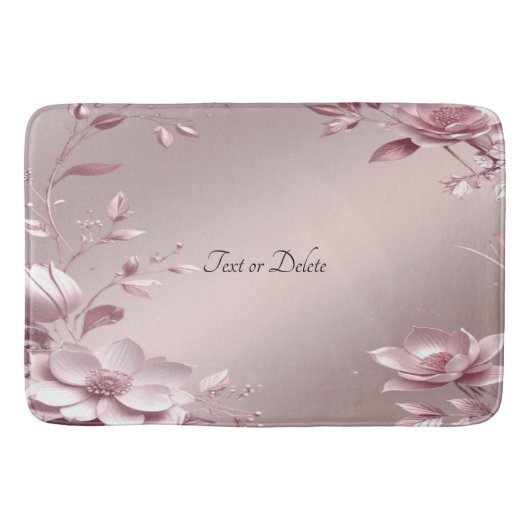 Delicate Pink Floral Bath Mat (Voorkant)