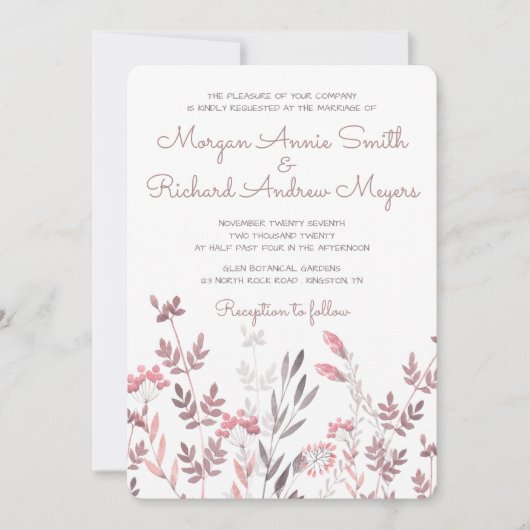Delicate Pink Floral Branches - Weddenschap Kaart (Voorkant)