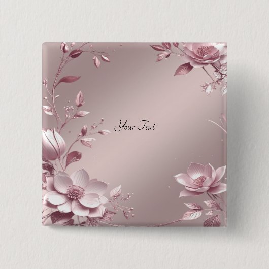 Delicate Pink Floral Button (Voorkant)