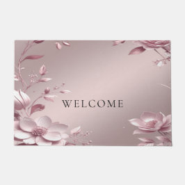 Delicate Pink Floral Doormat Deurmat