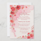 Delicate Pink Floral Frame Christian Catholic Kaart (Voorkant)
