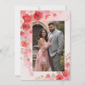 Delicate Pink Floral Frame Christian Catholic Kaart (Achterkant)