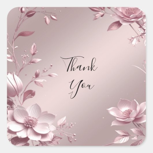 Delicate Pink Floral Frame Sticker (Voorkant)