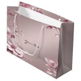 Delicate Pink Floral Gift Bag Groot Cadeauzakje