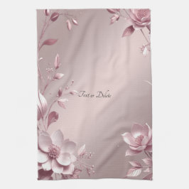 Delicate Pink Floral Kitchen Towel Theedoek