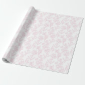 Delicate Pink Floral Lineart Vrijgezellenfeest Cadeaupapier (Uitgerold)