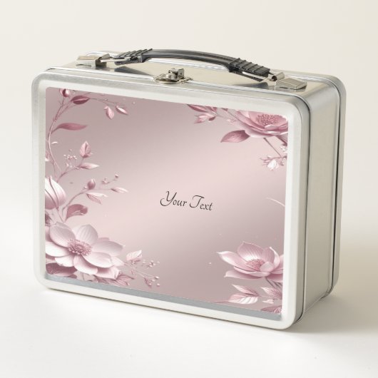 Delicate Pink Floral Lunch box (Voorkant)
