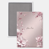 Delicate Pink Floral Magnet (Voorkant / Achterkant)