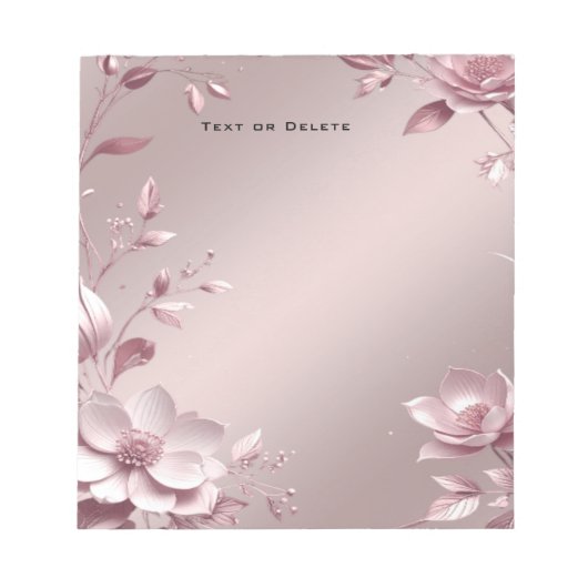 Delicate Pink Floral Notepad Notitieblok (Voorkant)