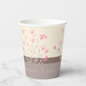 Delicate Pink Floral Papieren Bekers (Voorkant)
