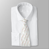 Delicate pink floral pattern neck tie stropdas (Gebonden)