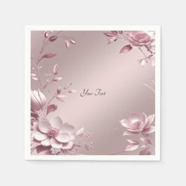 Delicate Pink Floral Servet